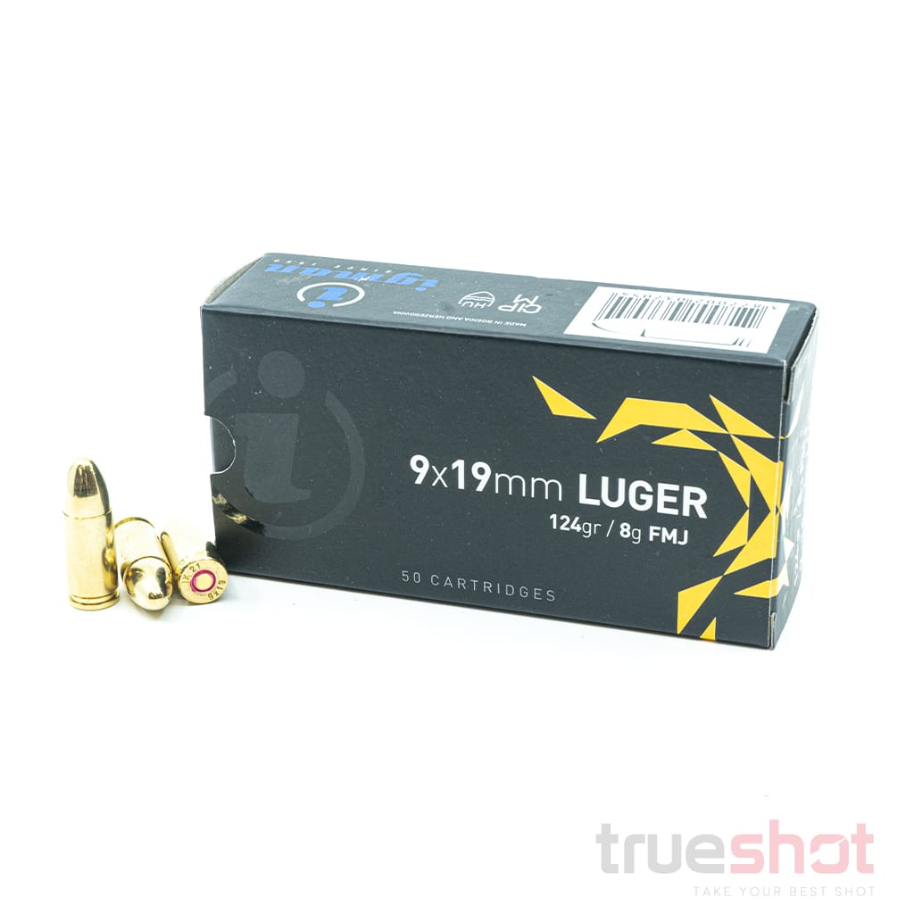 Igman 9mm Ammo, 124 Grain, Full Metal Jacket FMJ, 1000 Round Box