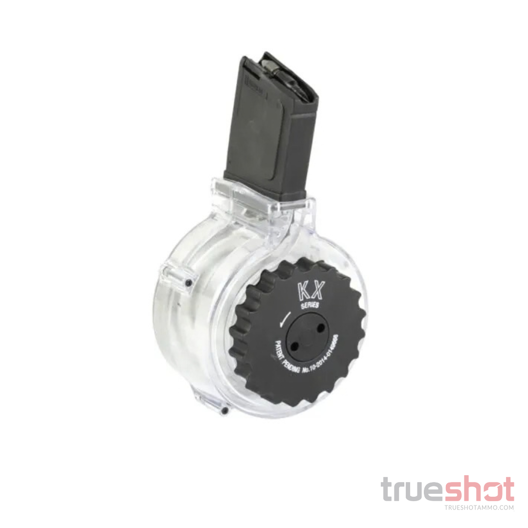 KCI - AR-15 - 223/5.56 - 50 Round - Clear / Black - Polymer Drum Magazine