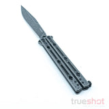 Kershaw Lucha Balisong, Steel, Black Stonewash, Sandvik 4.60 Inch Blade Length