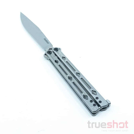 Kershaw Lucha Balisong, Steel, Stonewash Sandvik, 4.60 Inch Blade Length