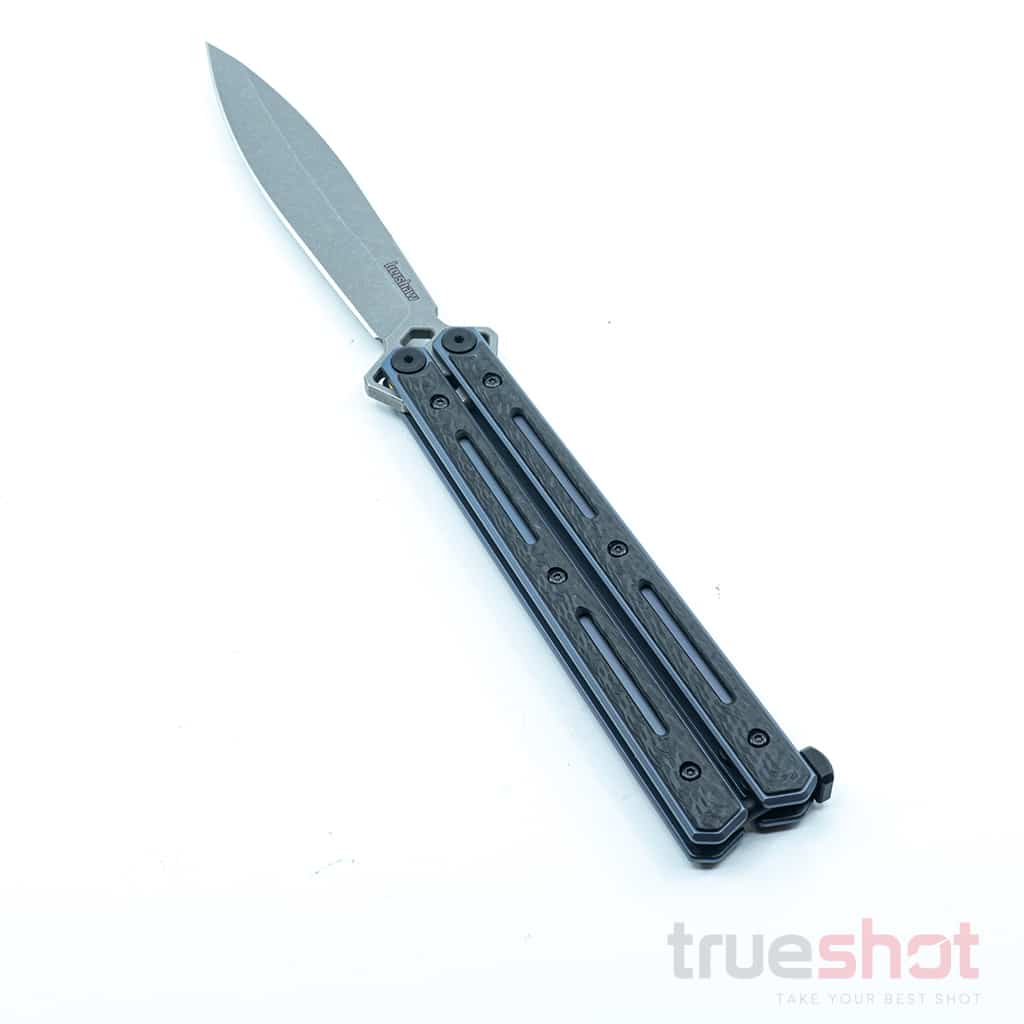 Kershaw Lucha Balisong, Carbon Fiber/Titanium, Stonewash, 4.70 Inch Blade Length