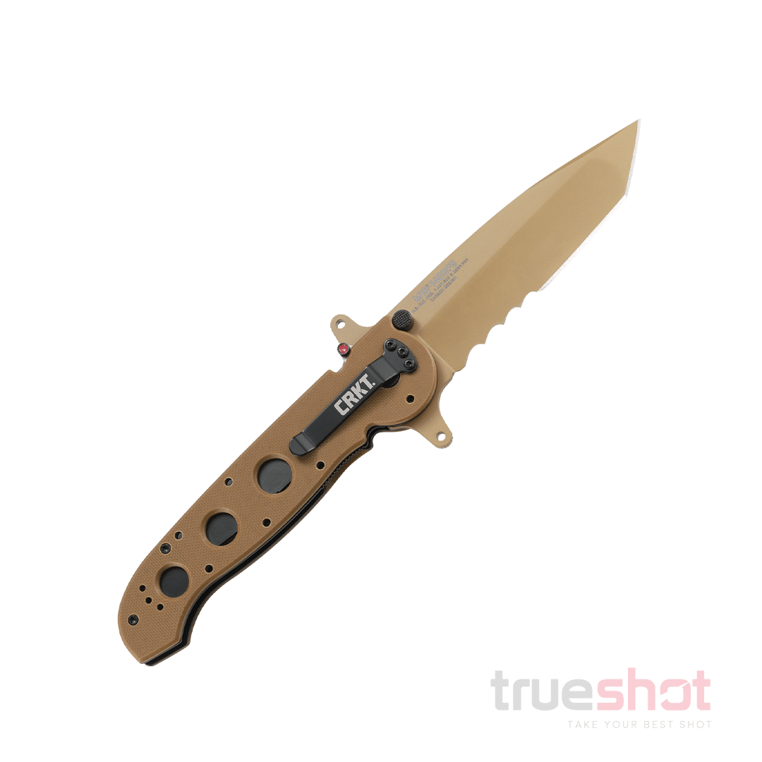 CRKT - M16-14DSFG Desert Tan Tanto Serrated Flipper - Tan - G-10 - Stainless Steel - 3.875"