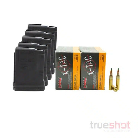 BUNDLE DEAL: CA Legal: 5 Black 10 Round Magpul AR-15 Magazine and 200 Round of Ammo