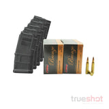BUNDLE DEAL: 5 Black 20 Round Magpul AR-15 Magazine and 200 Rounds of Ammo