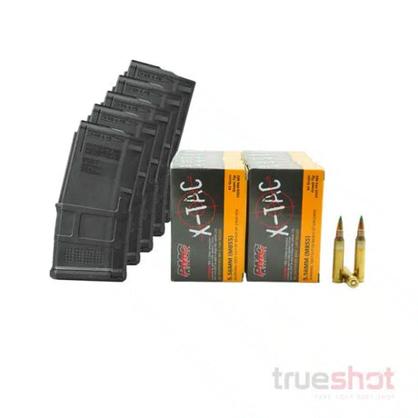 BUNDLE DEAL: 5 Black 20 Round Magpul AR-15 Magazine and 200 Rounds of Ammo