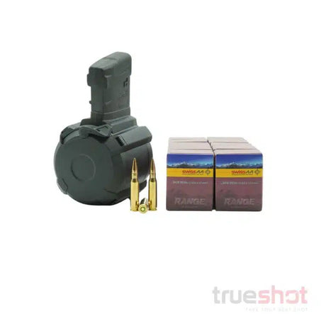 BUNDLE DEAL: 50 Round Magpul D-50 M3 308/7.62×51 Drum Magazine and 200 Rounds of Ammo