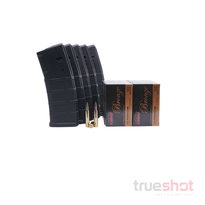 MAGAZINE DEAL: 5 Black 30 Round Magpul M2 AR-15 Magazines and 200 Rounds of Ammo
