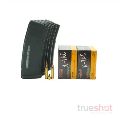 BUNDLE DEAL: 5 Black 30 Round Magpul M2 Magazines and 200 Rounds of Ammo
