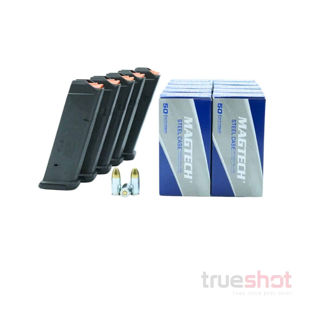 BUNDLE DEAL: 5 Magpul 17 Round Glock Magazines and 500 Rounds of Ammo ...