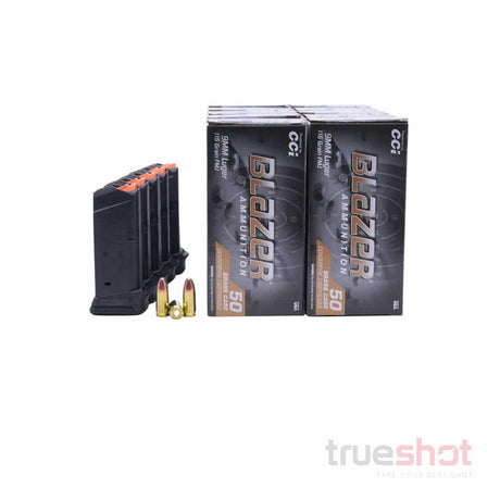 BUNDLE DEAL: 5 Black 12 Round Magpul Glock 26 Magazines and 500 Rounds of Ammo