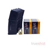 BUNDLE DEAL: 5 Black 30 Round Magpul M3 AR-15 Window PMAGs and 200 Rounds of Ammo