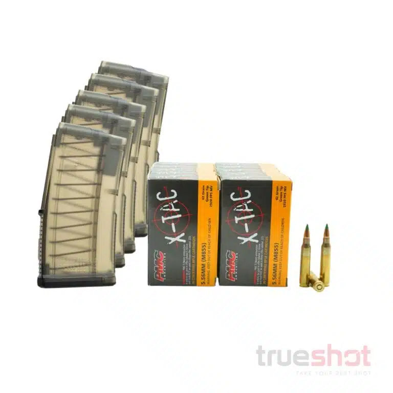 BUNDLE DEAL: 5 Translucent 20 Round Magpul TMAG AR-15 Magazine and 200 Rounds