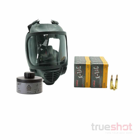 BUNDLE DEAL: Mira Safety CM-6M Gas Mask, NBC-77 Filter, and 200 Rounds of Ammo