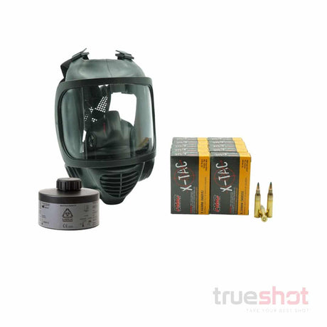 BUNDLE DEAL: Mira Safety CM-6M Gas Mask, NBC-77 Filter, and 200 Rounds of Ammo