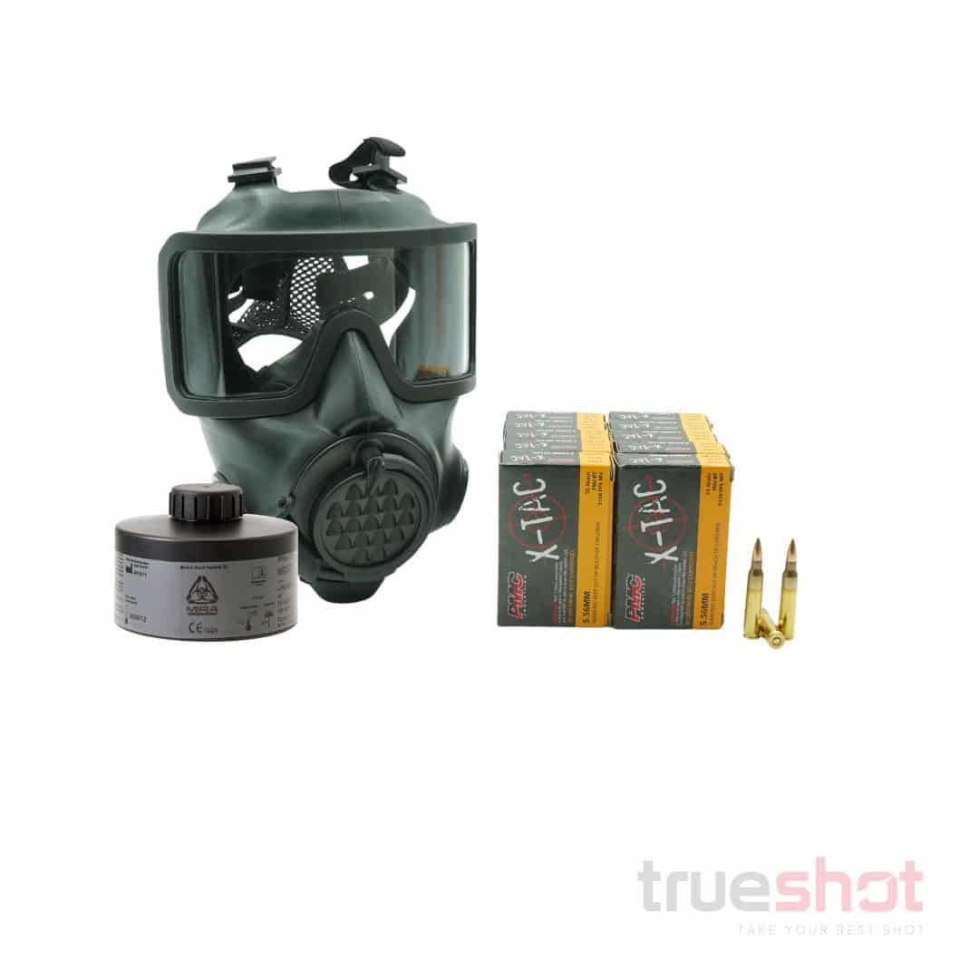 BUNDLE DEAL: Mira Safety CM-8M Gas Mask, NBC-77 Filter, and 200 Rounds of Ammo