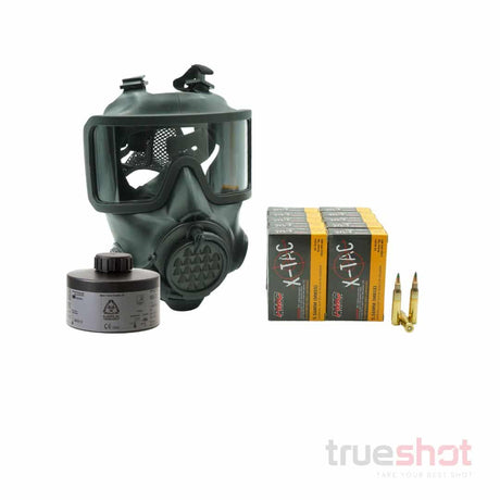 BUNDLE DEAL: Mira Safety CM-8M Gas Mask, NBC-77 Filter, and 200 Rounds of Ammo