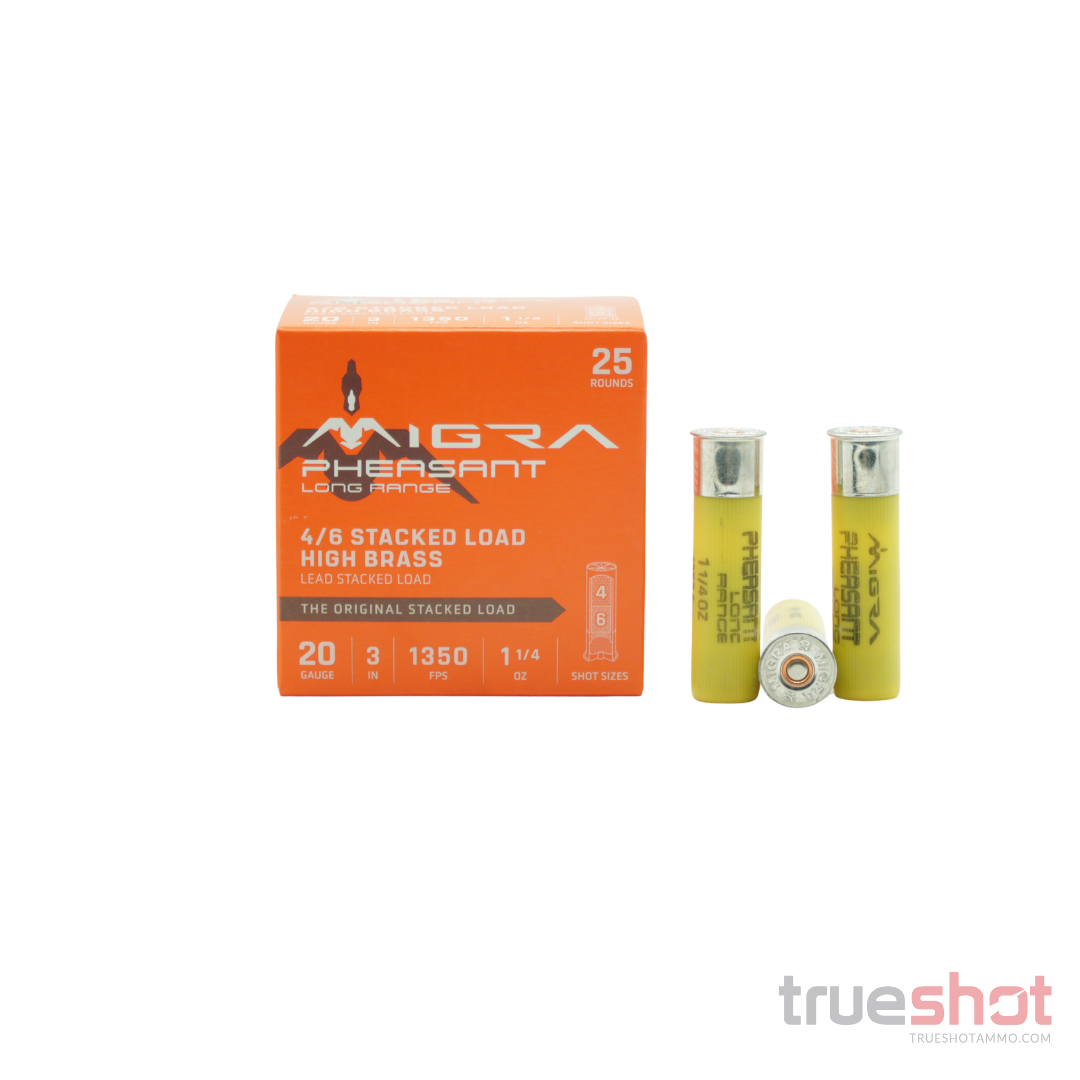 Migra Ammunition - Staxd - Pheasant Long Range - 20 Gauge - #4-6 Shot - 3" - 1-1/4 oz. - 1350 FPS