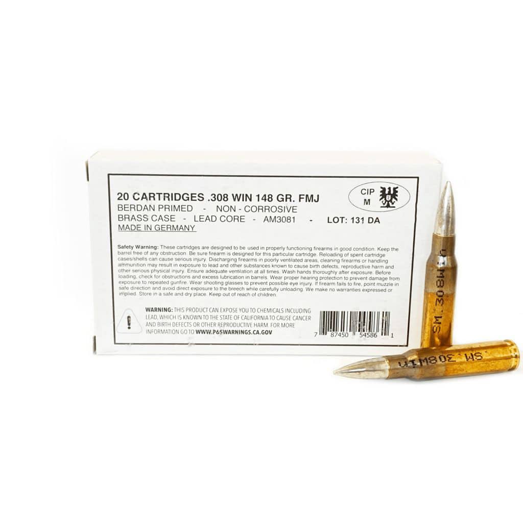 Military Surplus- German - 308 Win - 148 Grain - FMJ