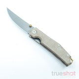 Giant Mouse ACE Cylde, Natural Micarta, Stonewash 3 Inch Blade Length