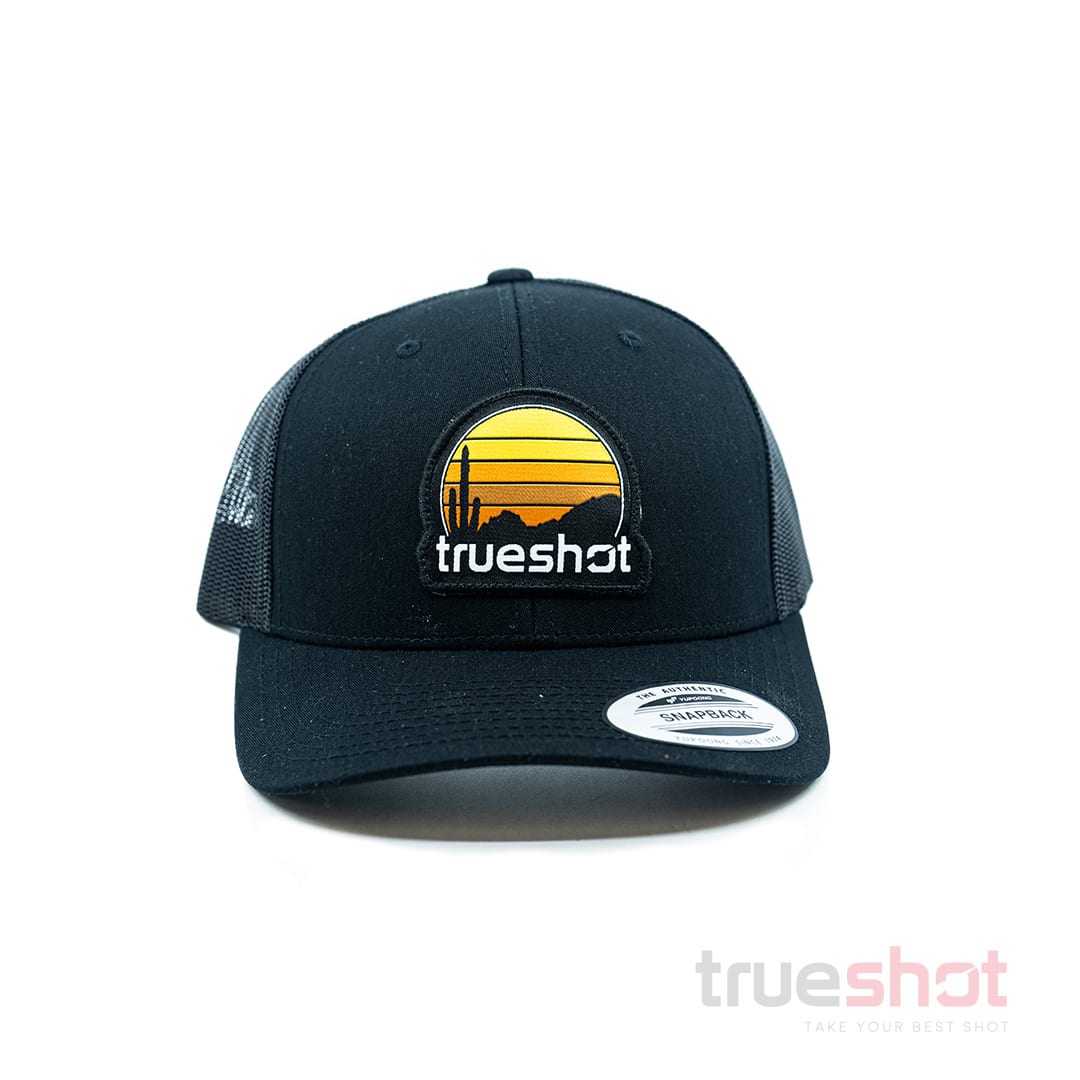 True Shot - New Sunset Retrowave Patch - Trucker Hat