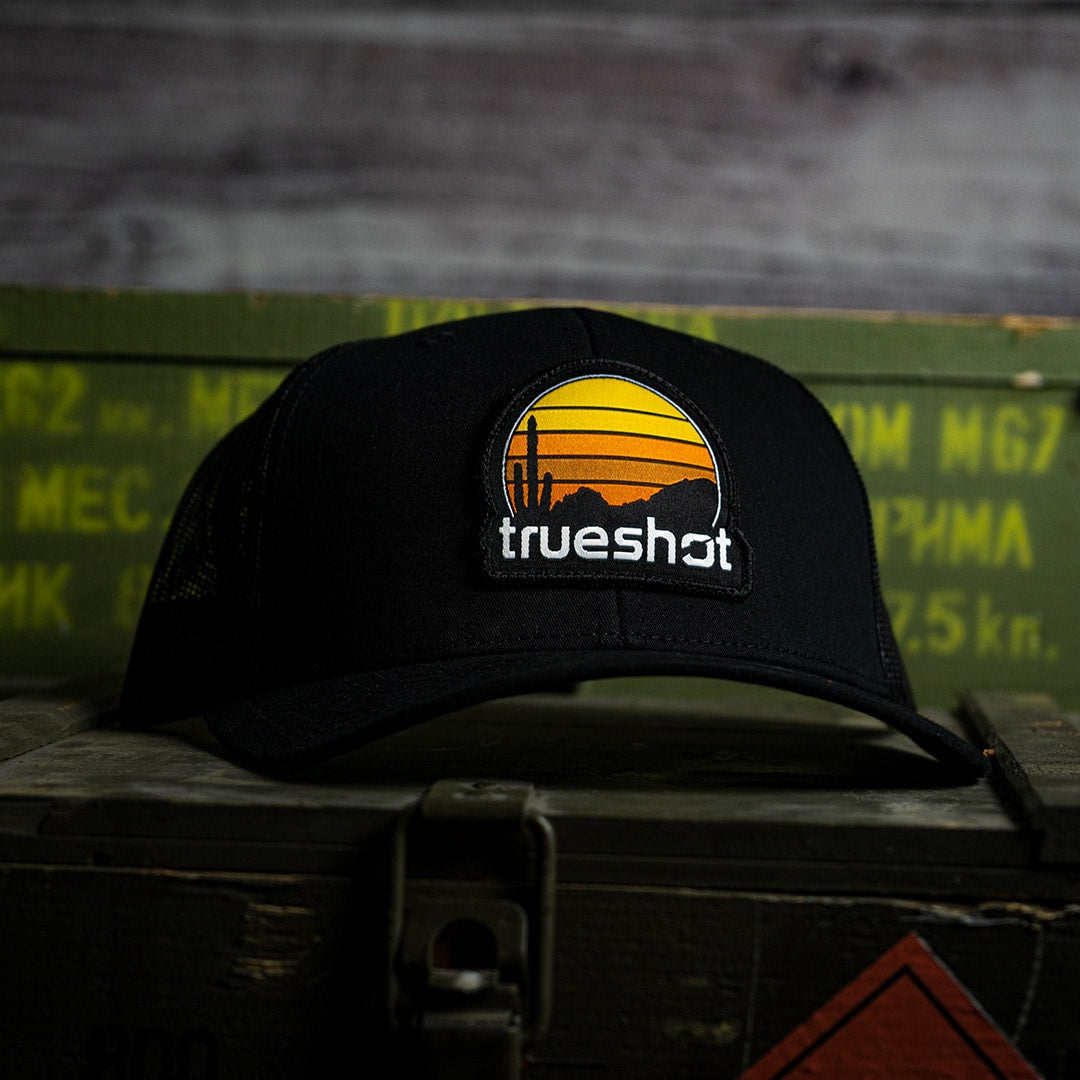 True Shot - New Sunset Retrowave Patch - Trucker Hat