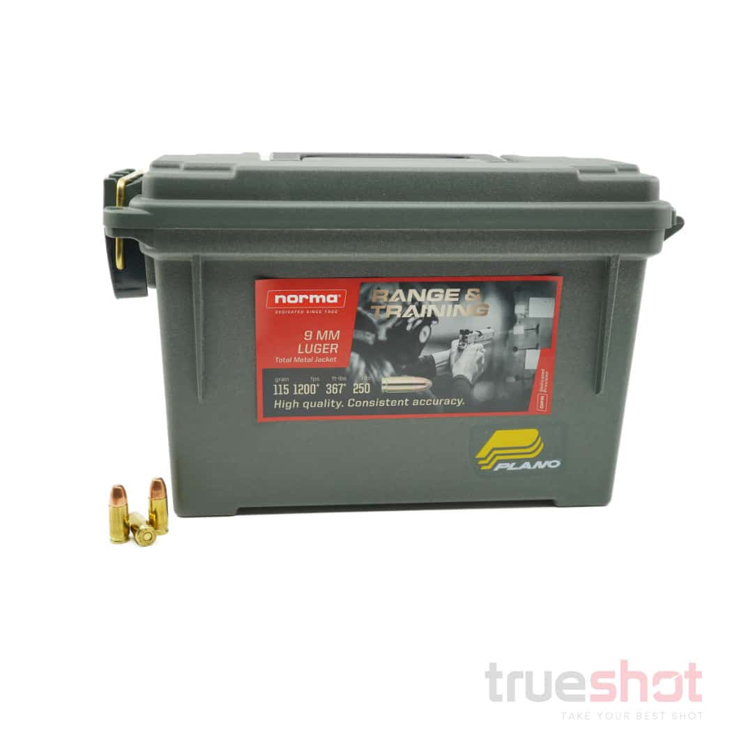 Norma-9mm-115 Grain-1200FPS-250 Ammo Can