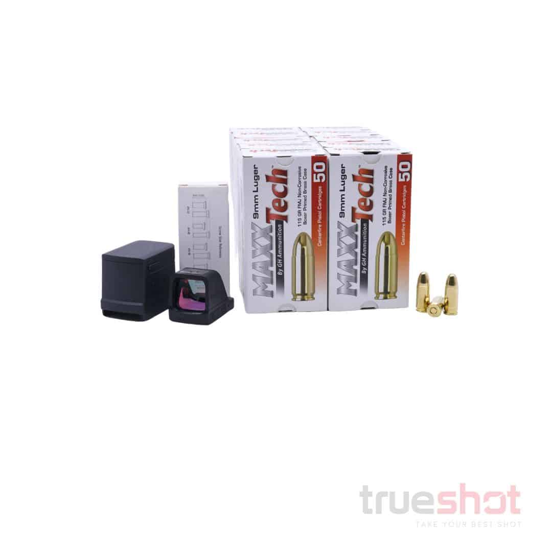 BUNDLE DEAL: Black Osight X Red Dot Pistol Sight and 500 Rounds of Ammo