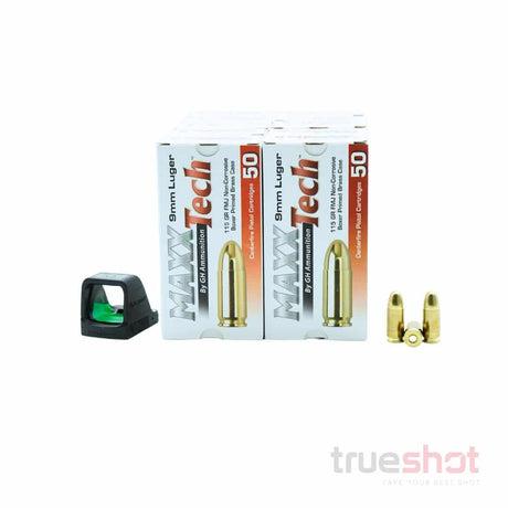 BUNDLE DEAL: Black Osight X Green Dot Pistol Sight and 500 Rounds of Ammo