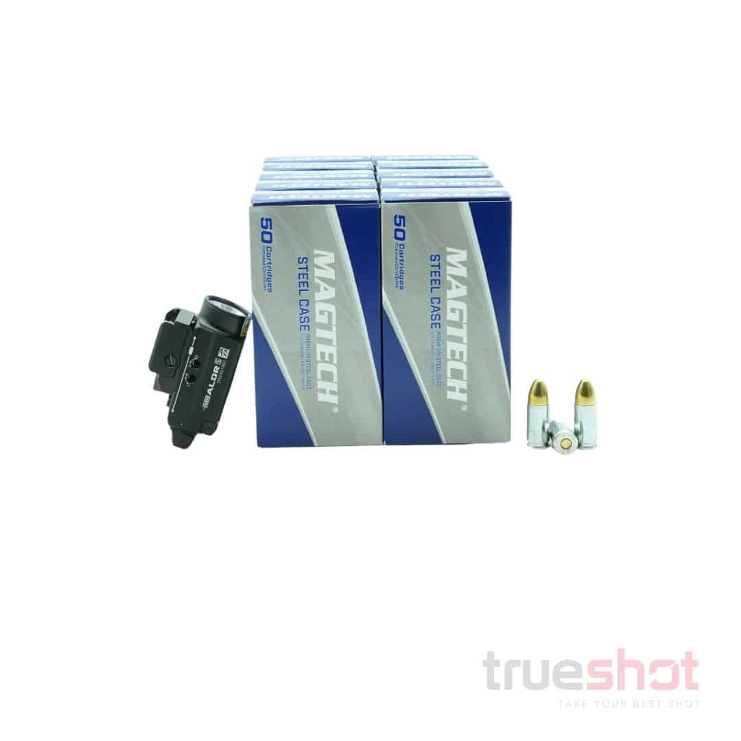 BUNDLE DEAL: Black Olight Baldr S Pistol Light and 500 Rounds of Ammo