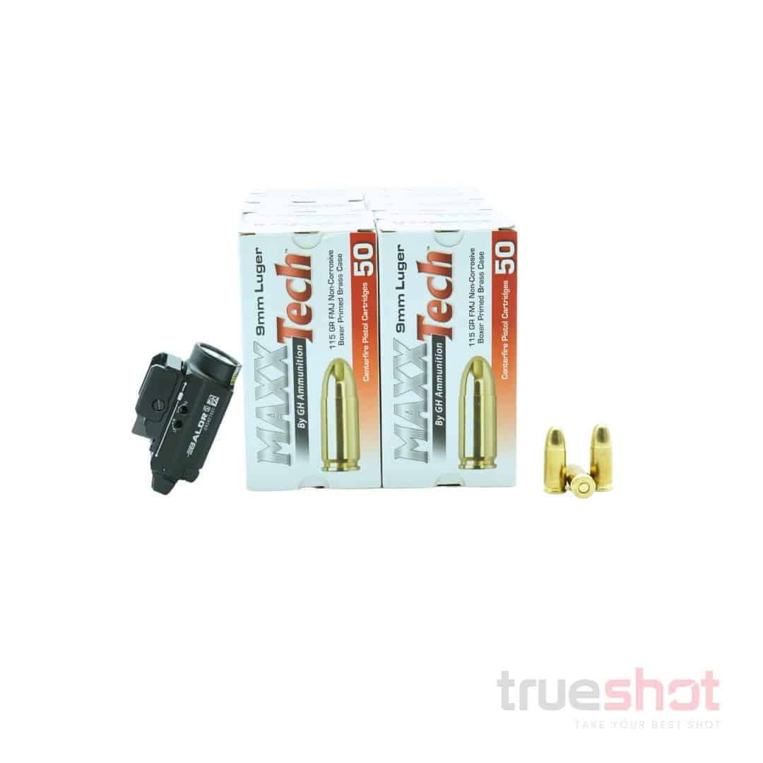 BUNDLE DEAL: Black Olight Baldr S Pistol Light and 500 Rounds of Ammo