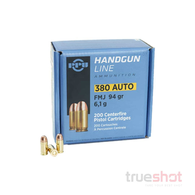PPU 380 Auto 94 Grain FMJ 200 Rounds