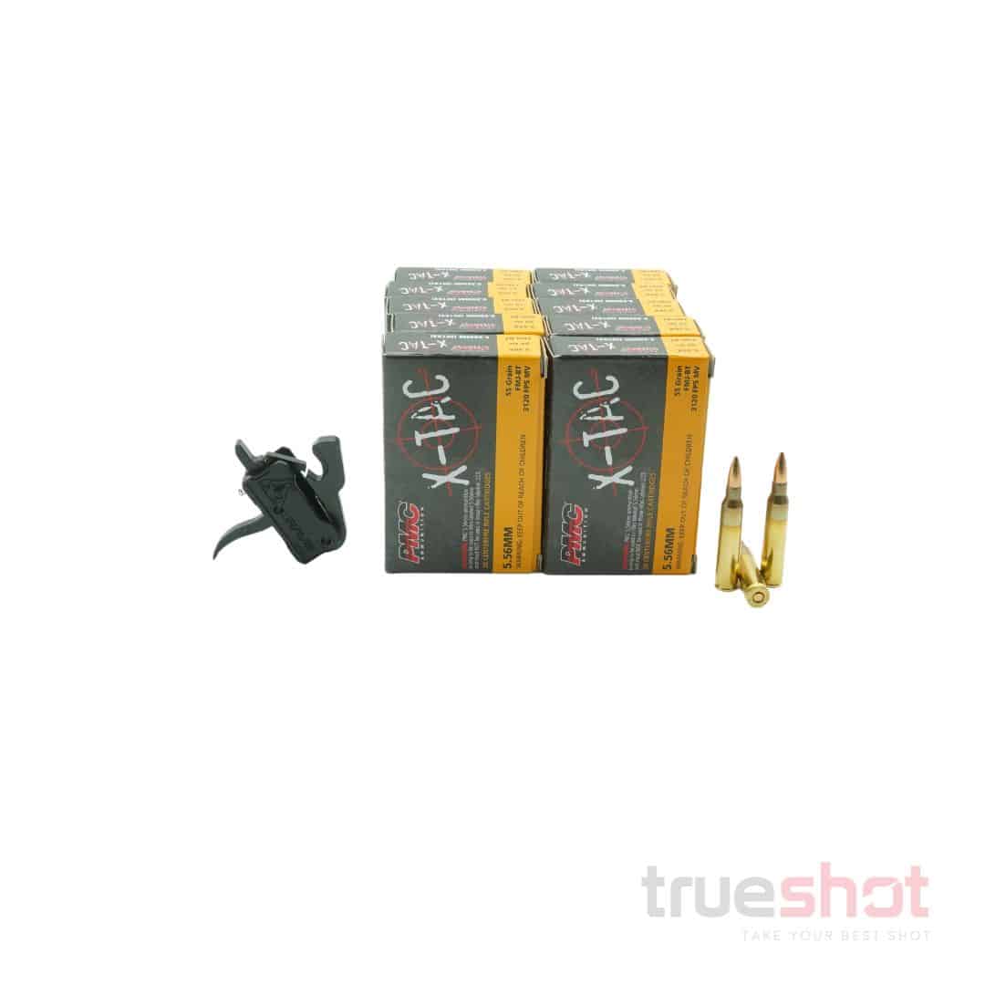 BUNDLE DEAL: Rise Rave 140 Curved Drop in AR Trigger and 200 Rounds of Ammo