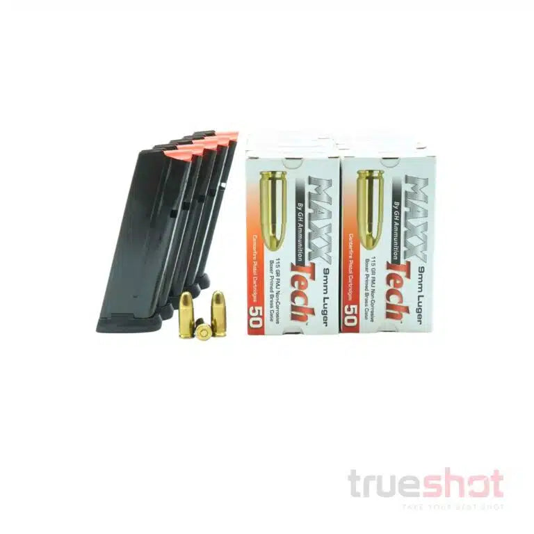 BUNDLE DEAL: 5 Black 17 Round Sig Sauer P365 Magazines and 500 Rounds of Ammo