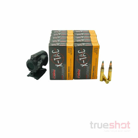 BUNDLE DEAL: Black Sig Sauer Romeo5 Gen II Red Dot Rifle Sight and 200 Rounds of Ammo