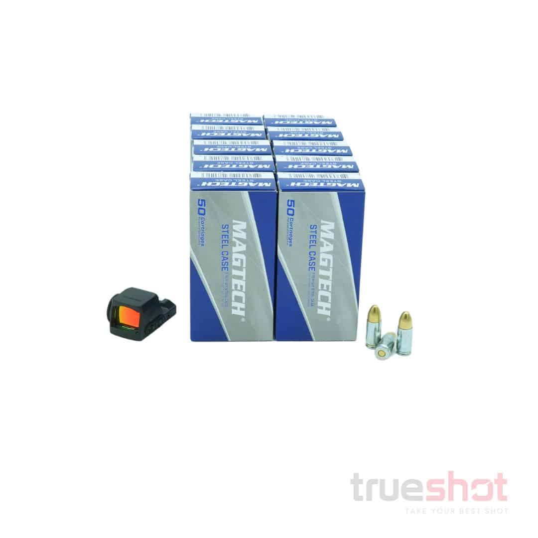 BUNDLE DEAL: Black Sig Sauer Romeo-X Pro Red Dot Pistol Sight and 500 Rounds of Ammo