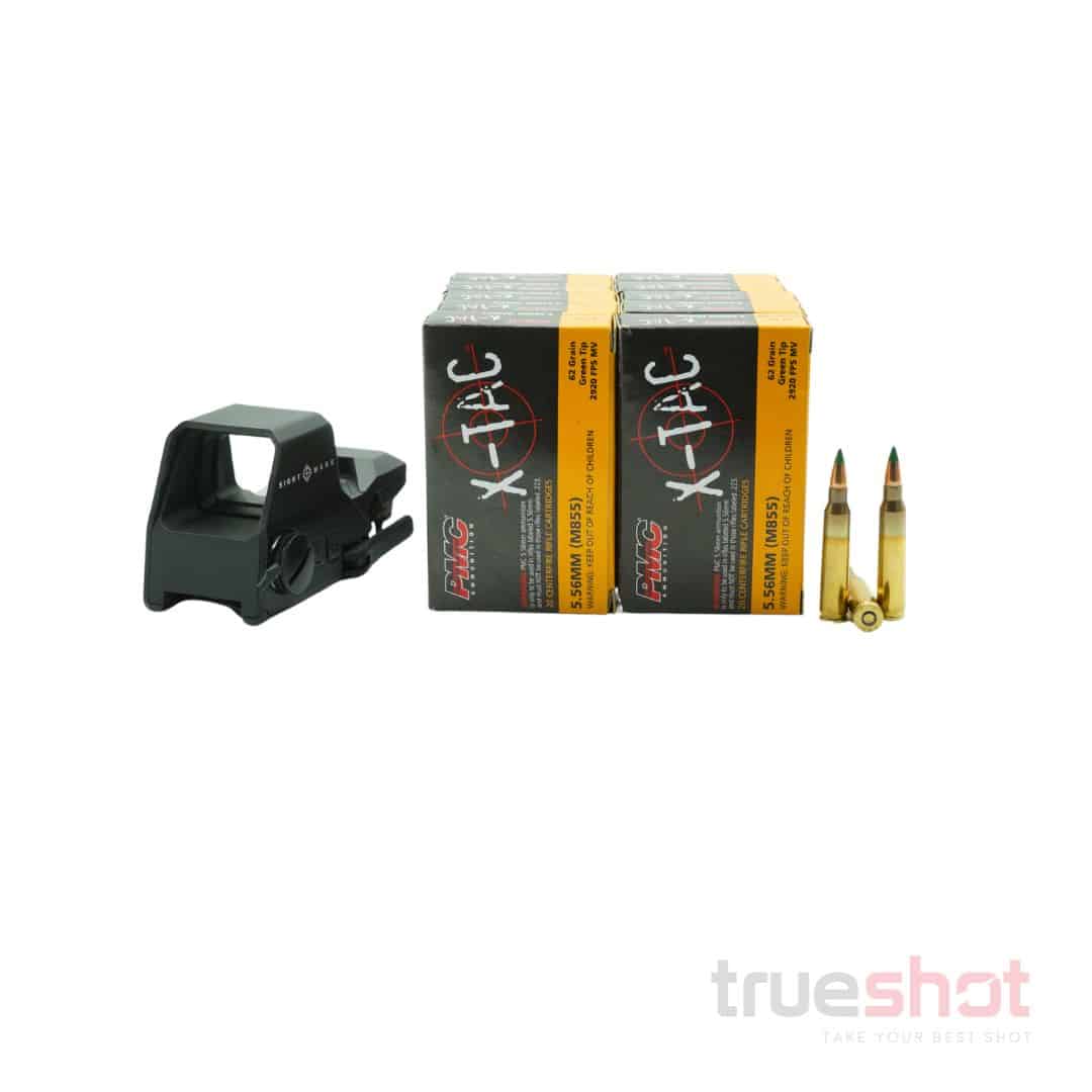 BUNDLE DEAL: Black Sightmark Ultra Shot Red/Green Dot Rifle Sight and 200 Rounds of Ammo