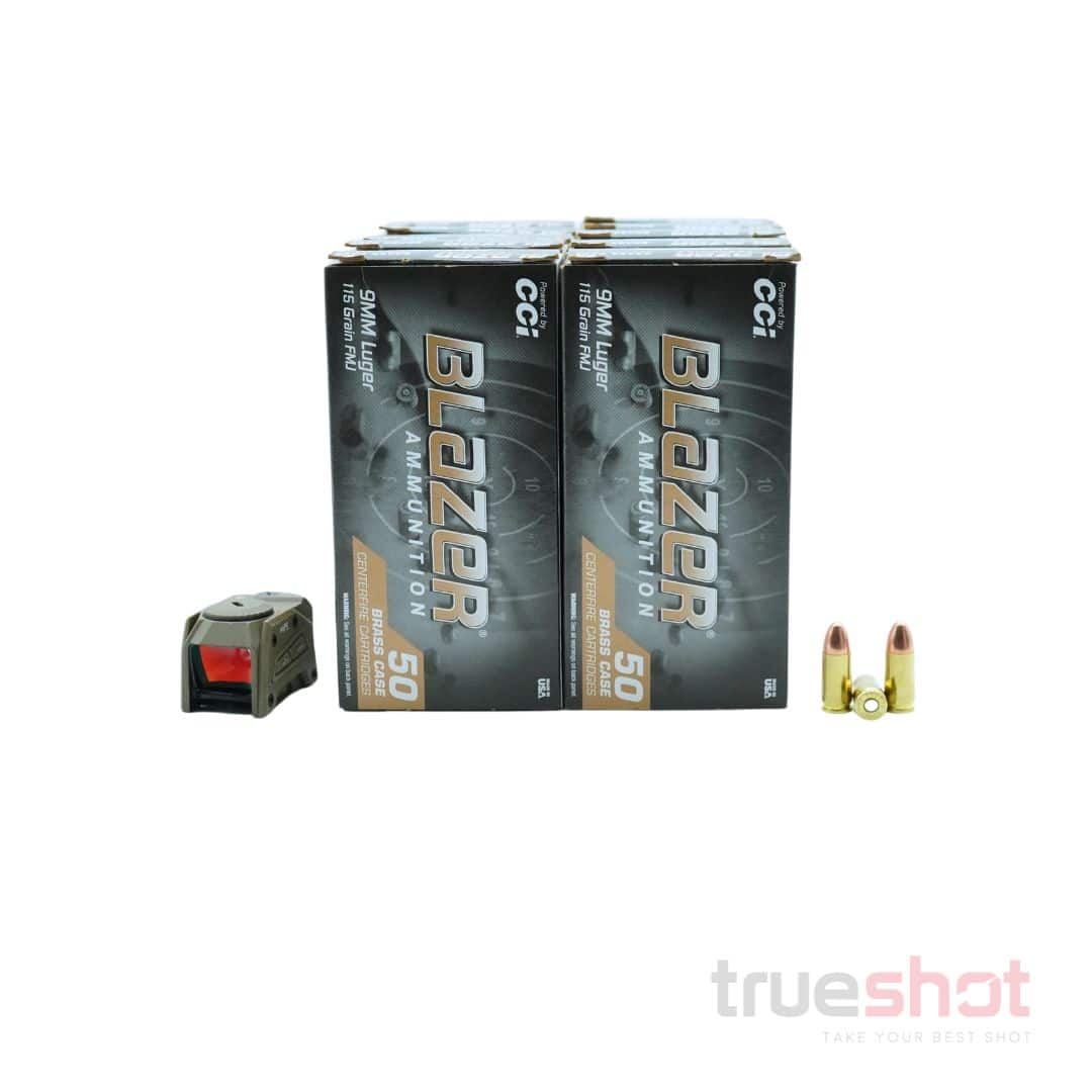 BUNDLE DEAL: FDE Steiner MPS Red Dot Pistol Sight and 500 Rounds of Ammo