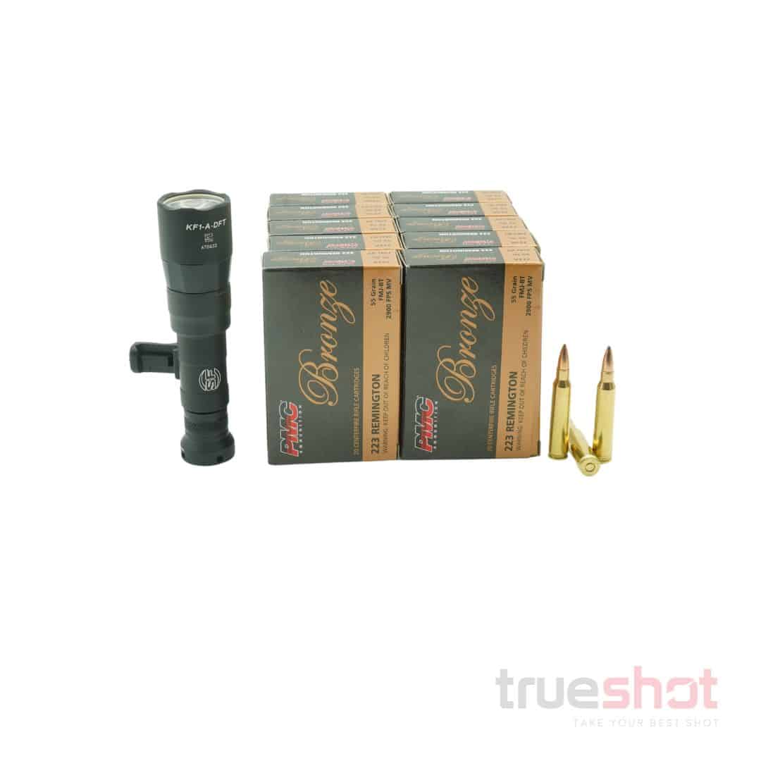 BUNDLE DEAL: Black Surefire M340DFT-Pro Turbo Rifle Light and 200 Rounds of Ammo