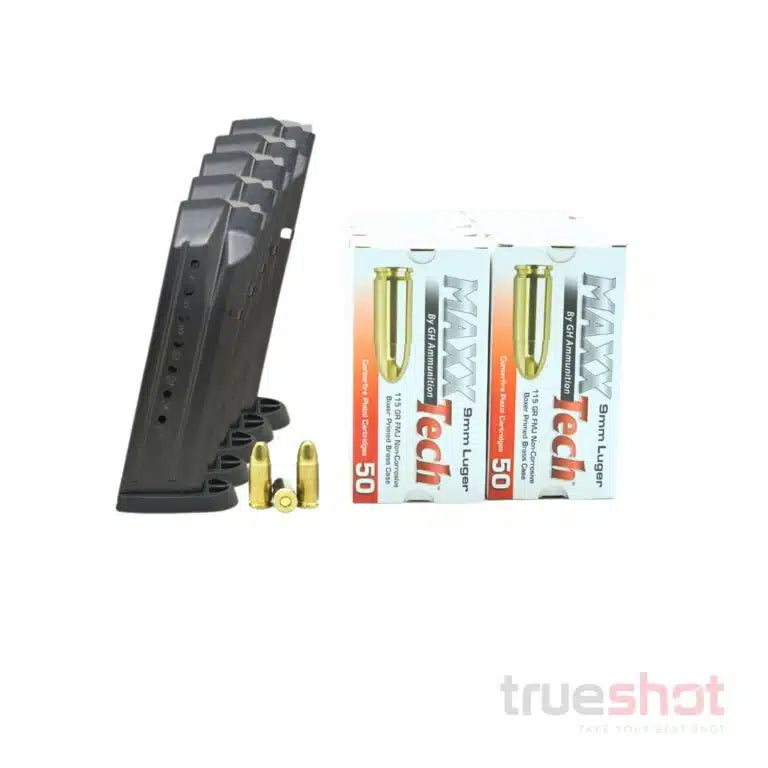 BUNDLE DEAL: 5 Black 17 Round Smith & Wesson M&P Magazine and 500 Rounds of Ammo