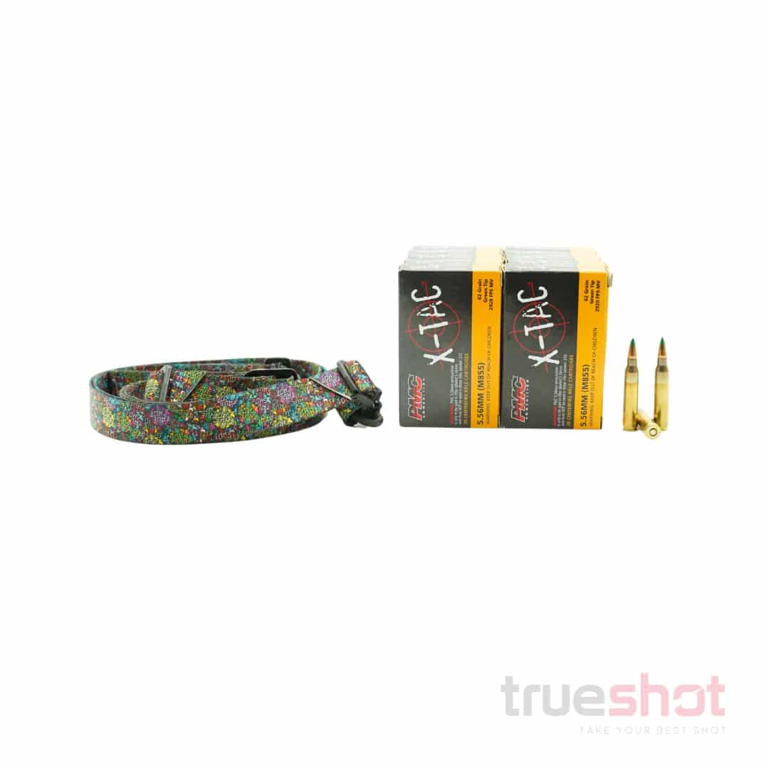 BUNDLE DEAL: Saguaro Slings True Shot Cactus Sticker QD Rifle Sling and 200 Rounds of Ammo