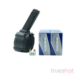 Bundle Deal: Magpul PMAG D-50 GL9 PCC Black 50 Round Glock Drum Magazine and 500 Rounds of Ammo