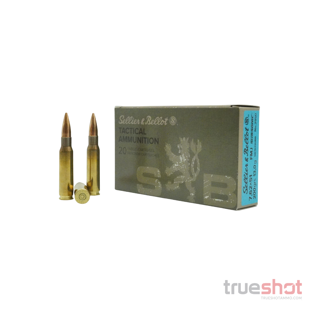 Sellier & Bellot - 7.62x51 Subsonic - 7.62x51 - 200 Grain - FMJ
