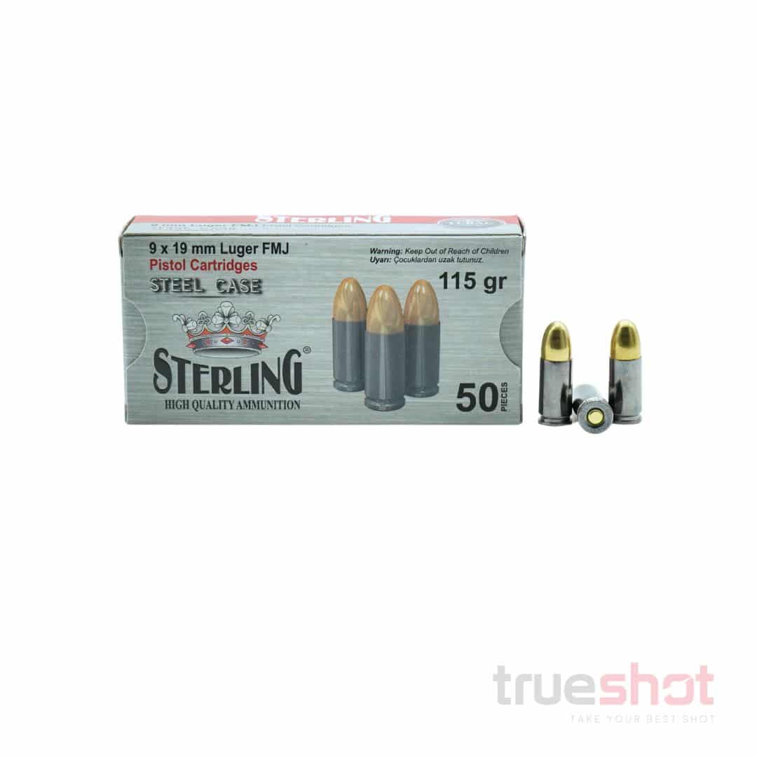 Sterling - 9mm - 115 Grain - FMJ - Steel Case