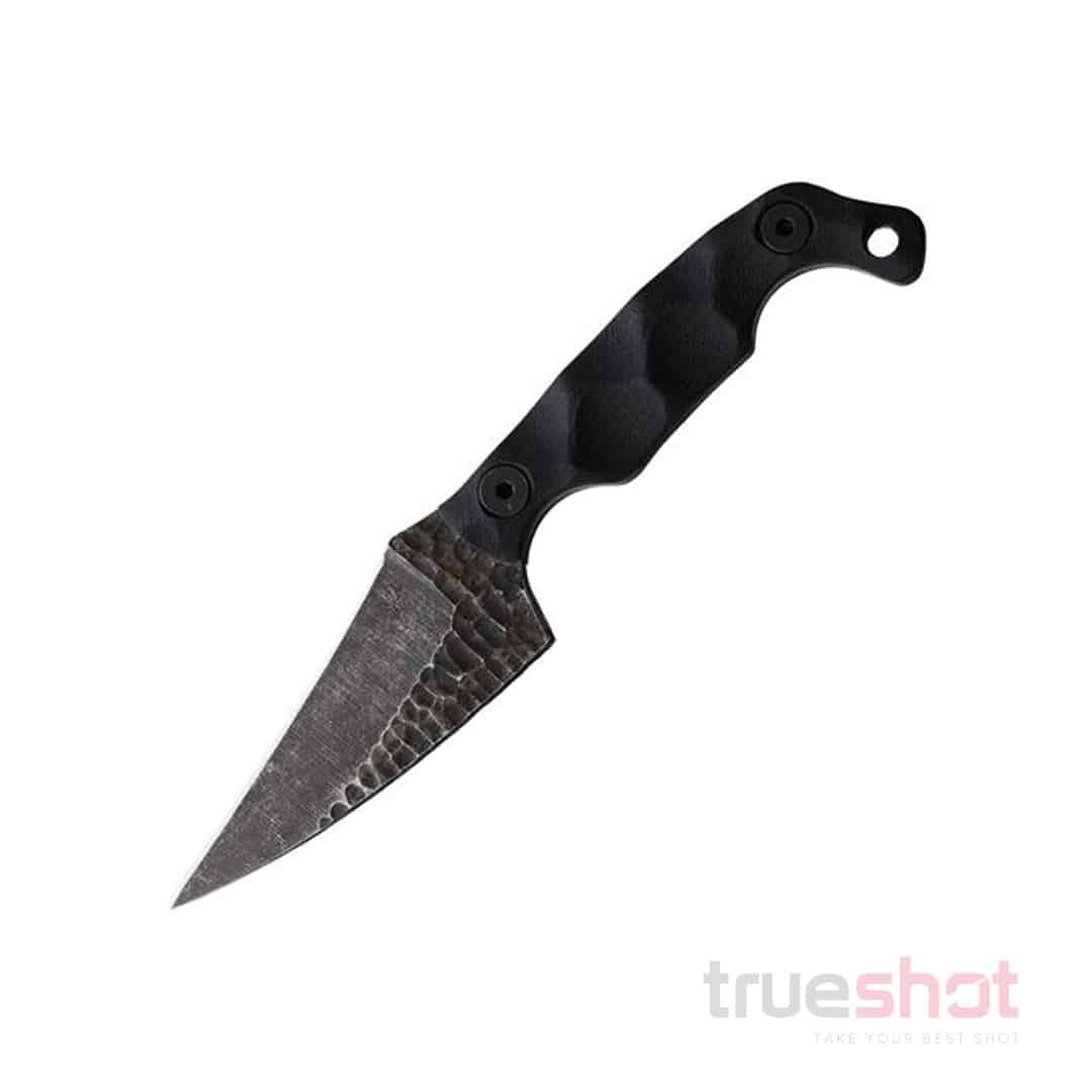 Stroup Knives- Mini MOD 2 - Pikal Reverse Edge Fixed Blade Knife - Black - G10 - 3.0" - Black Acid Wash