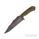 Stroup Knives-  EJ Snyder Signature - Mountain Predator - Fixed Blade Knife - Camo Canvas - Micarta - 8.0" - Black Acid Wash