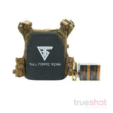 BUNDLE DEAL: Tan Full Forge Fear Plate Carrier, 2 Level 3A Plates, and 200 Rounds of Ammo