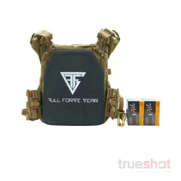 BUNDLE DEAL: Black Full Forge Gear Plate Carrier, 2 Level 3A Plates, and 200 Rounds of Ammo