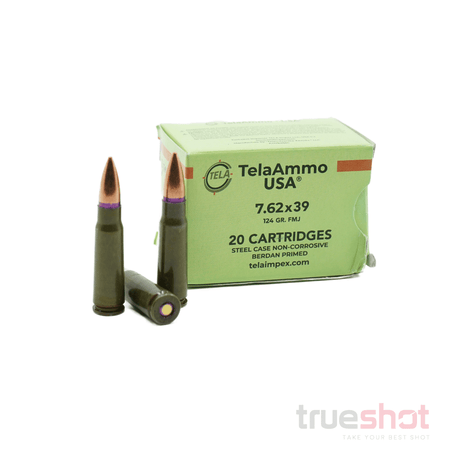 TelaAmmo USA-7.62X39-124gr-FMJ-Steel Non-Corrosive