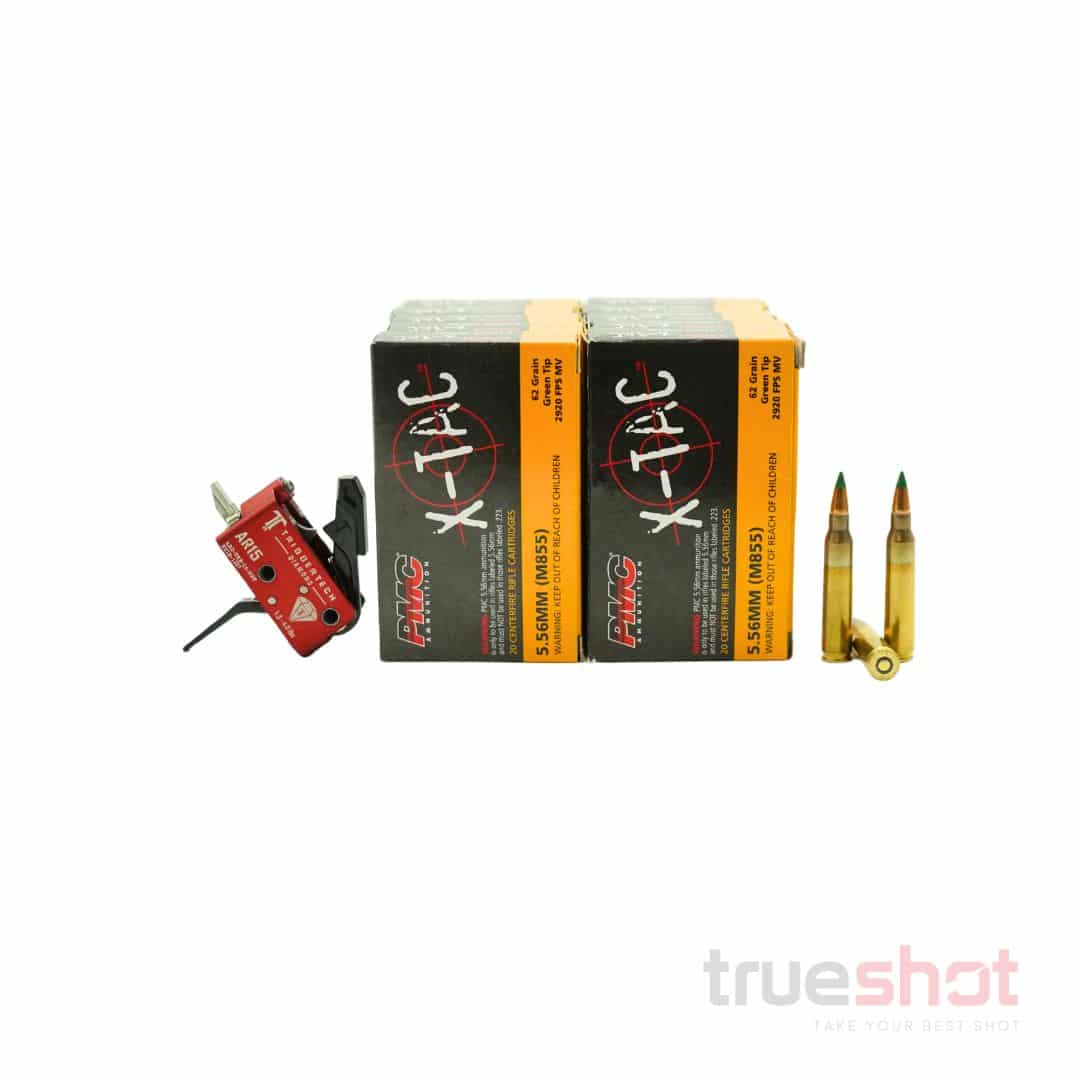 BUNDLE DEAL: TriggerTech Diamond Short Two Stage Flat Drop in AR-15 Trigger and 200 Rounds of Ammo