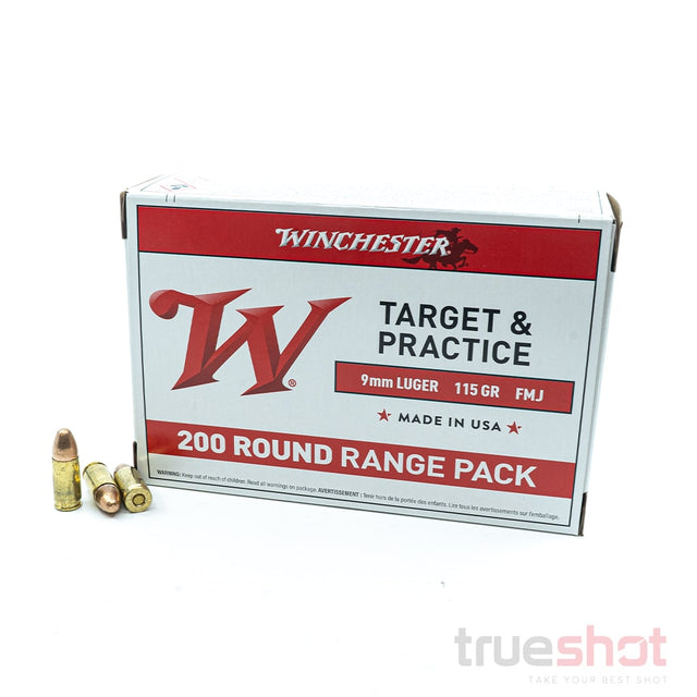 Winchester 9mm Ammo, Whitebox, Full Metal Jacket FMJ, 1000 Rounds